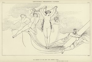 Leucotea preservando a Ulises de John Flaxman